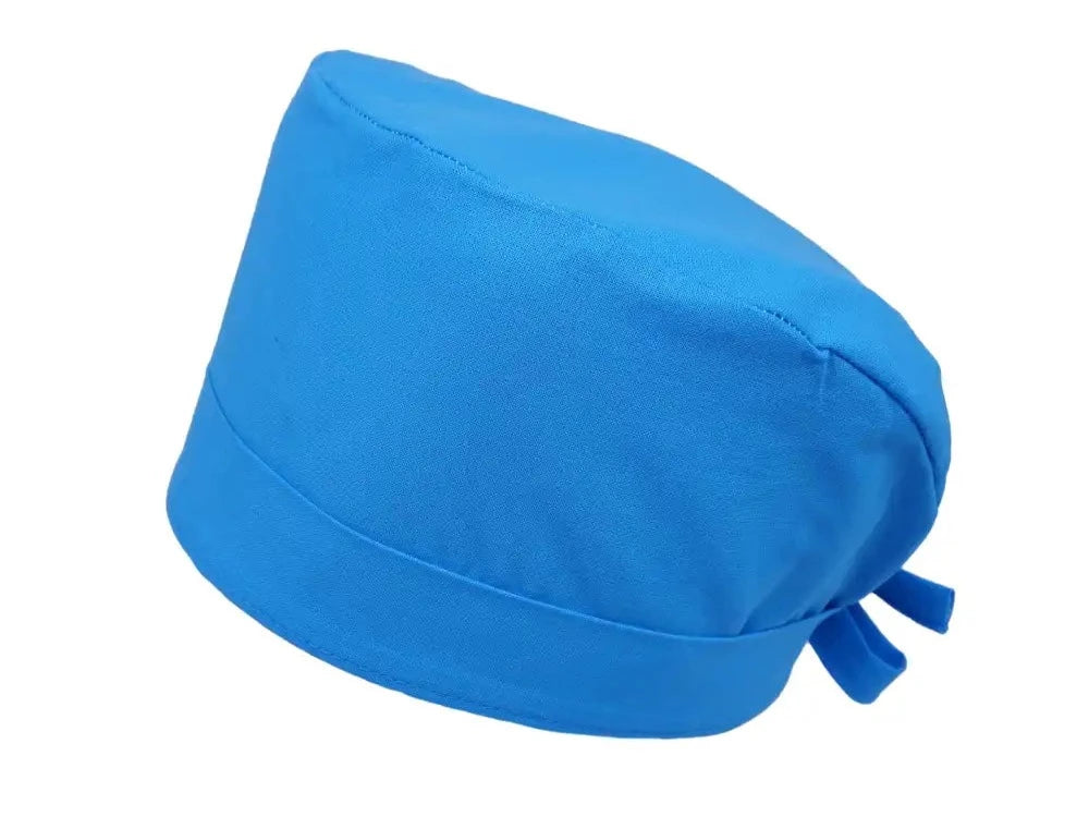 Lesleys OP-Haube für lange Haare Blautopas - Stoff OP-Haube aus 100% Baumwolle