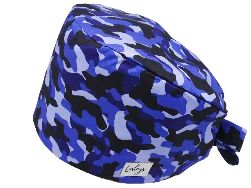 Bandana Stoff OP-Haube Ocean Camo für kurze Haare aus Baumwolle - Lesleys