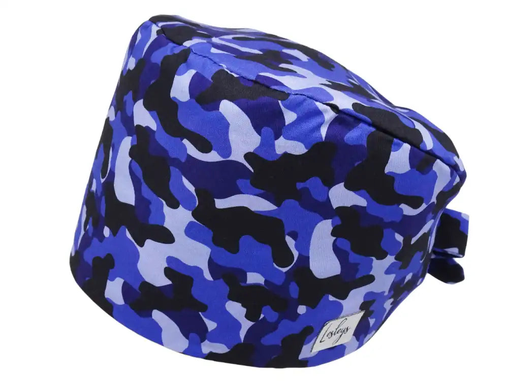 Bandana Stoff OP-Haube Ocean Camo für kurze Haare aus Baumwolle - Lesleys