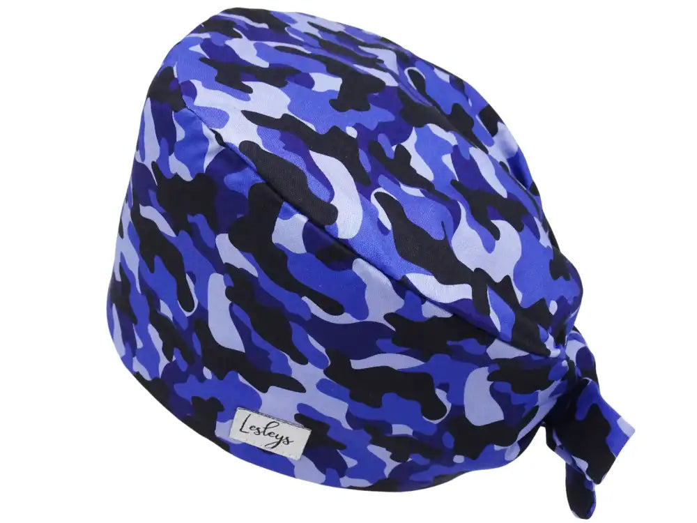 Bandana Stoff OP-Haube Ocean Camo für kurze Haare aus Baumwolle - Lesleys