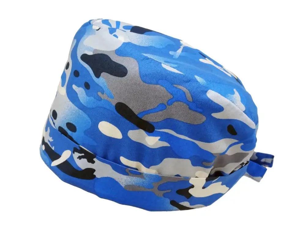 Lesleys OP-Haube für lange Haare Polarcamo - Stoff OP-Haube aus 100% Baumwolle