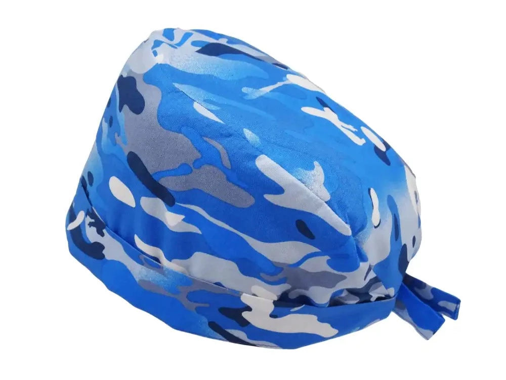 Lesleys OP-Haube für lange Haare Polarcamo - Stoff OP-Haube aus 100% Baumwolle