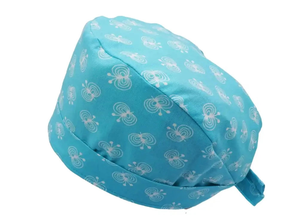 Lesleys OP-Haube für lange Haare Schmetterlinge - Stoff OP-Haube aus 100% Baumwolle