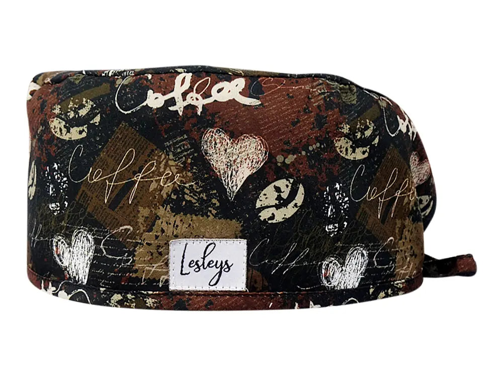 Stoff OP Haube aus Baumwolle Barista. Bunte OP Mütze für Damen und Herren