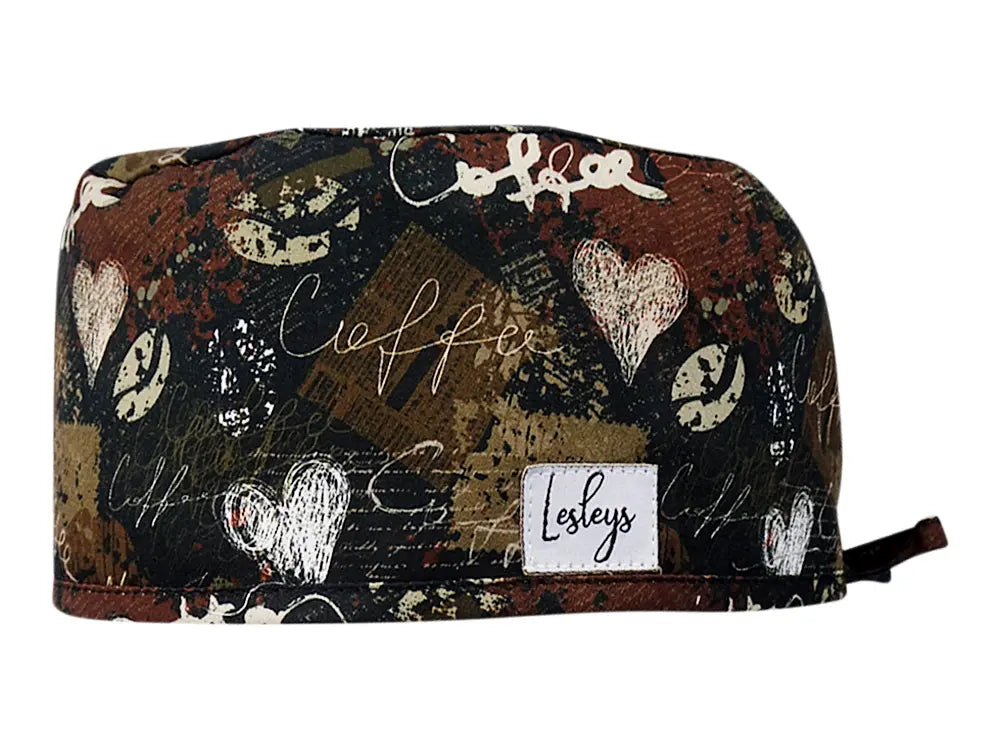 Stoff OP Haube aus Baumwolle Barista. Bunte OP Mütze für Damen und Herren