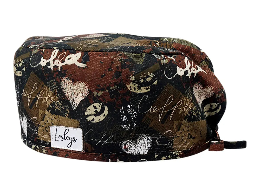 Stoff OP Haube aus Baumwolle Barista. Bunte OP Mütze für Damen und Herren