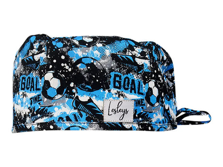 Stoff OP Haube aus Baumwolle Golden Goal. Bunte OP Mütze für Damen und Herren