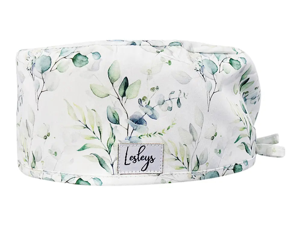 Stoff OP Haube aus Baumwolle Eukalyptus. Bunte OP Mütze für Damen und Herren