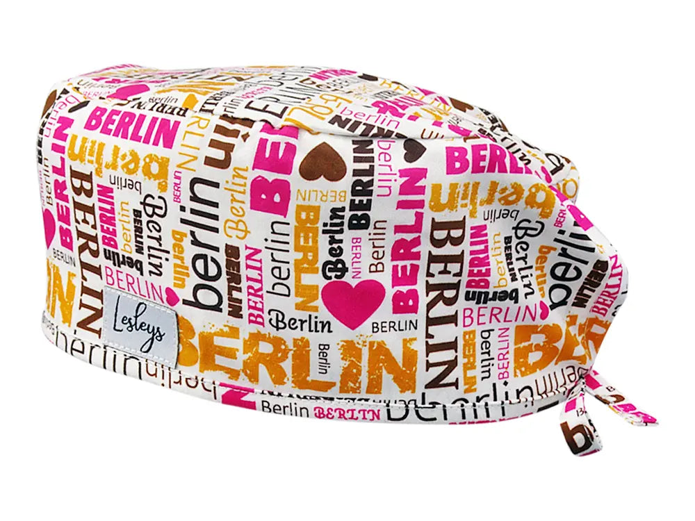 Stoff OP Haube aus Baumwolle Berlin. Bunte OP Mütze für Damen und Herren
