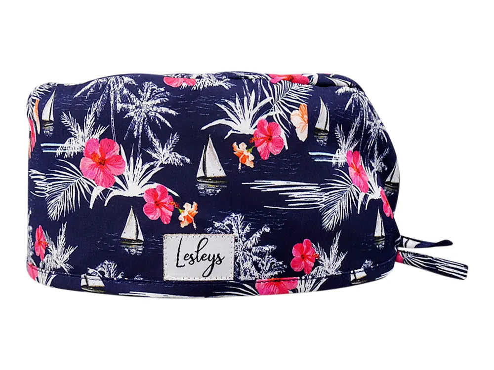 Stoff OP Haube aus Baumwolle Segel Tour. Bunte OP Mütze für Damen und Herren