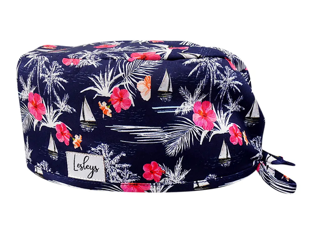 Stoff OP Haube aus Baumwolle Segel Tour. Bunte OP Mütze für Damen und Herren