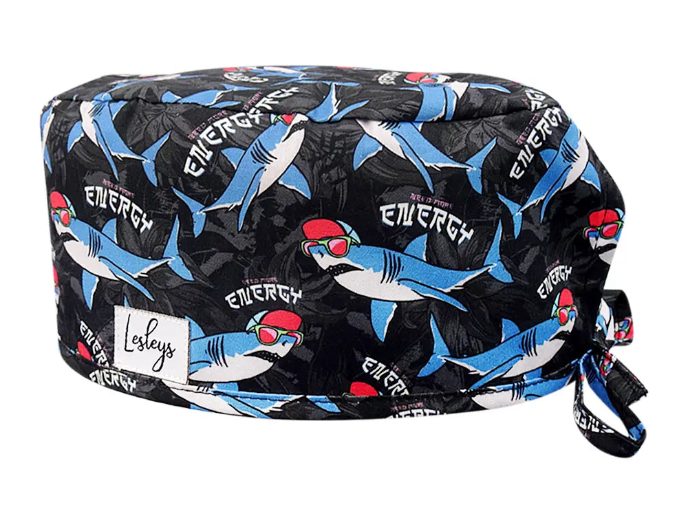 Stoff OP Haube aus Baumwolle need mroe energy. Bunte OP Mütze für Damen und Herren