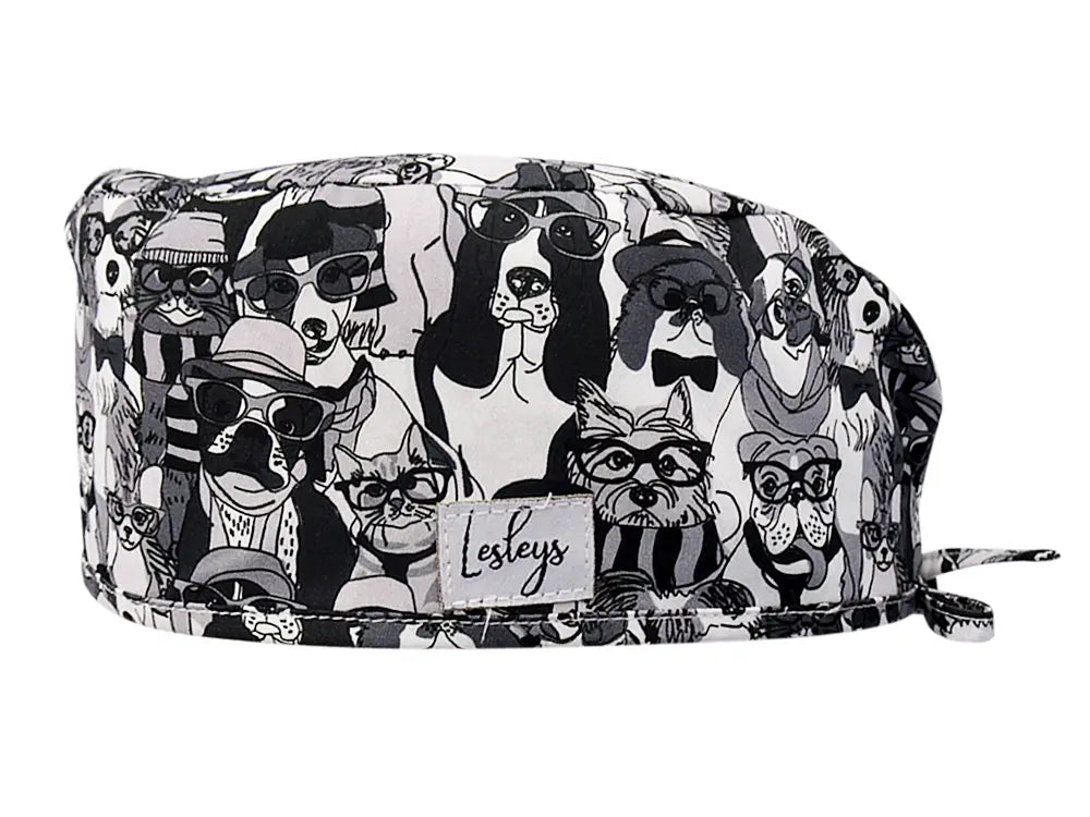Stoff OP Haube aus Baumwolle Elegant Pets. Bunte OP Mütze für Damen und Herren