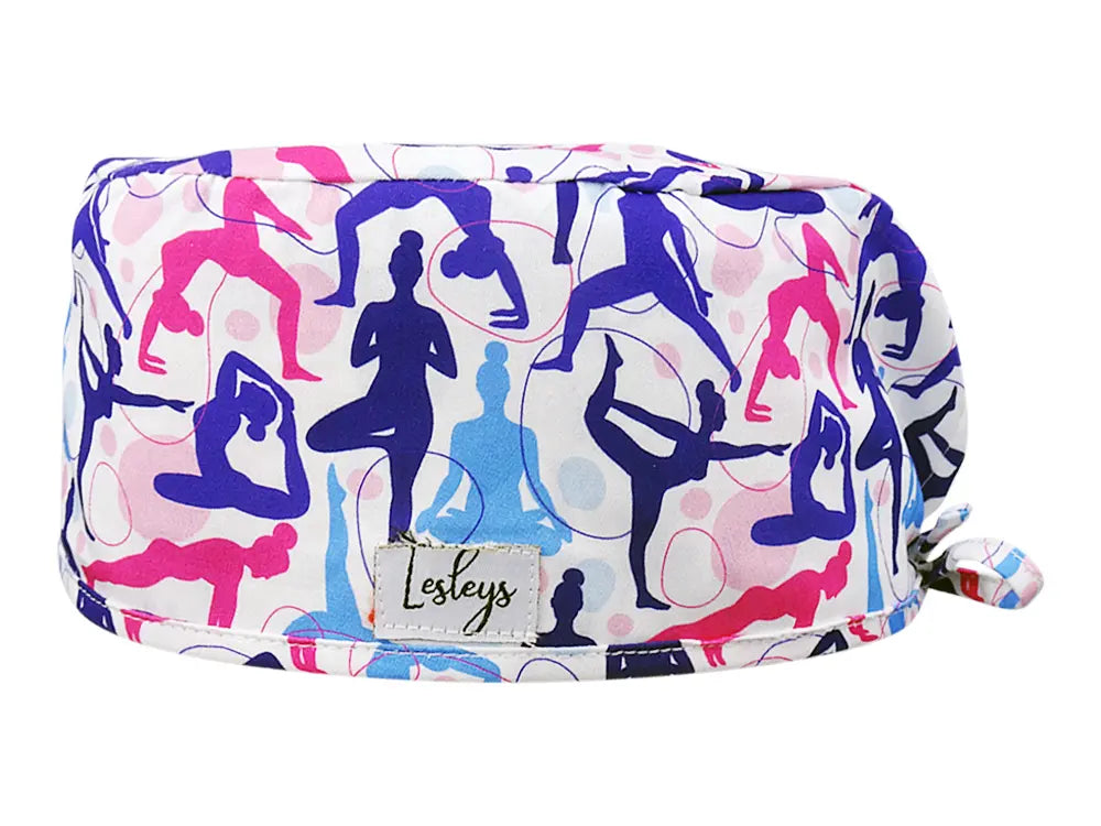 Stoff OP Haube aus Baumwolle Yoga. Bunte OP Mütze für Damen und Herren