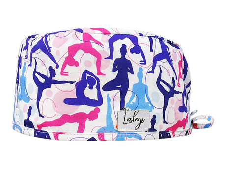 Stoff OP Haube aus Baumwolle Yoga. Bunte OP Mütze für Damen und Herren