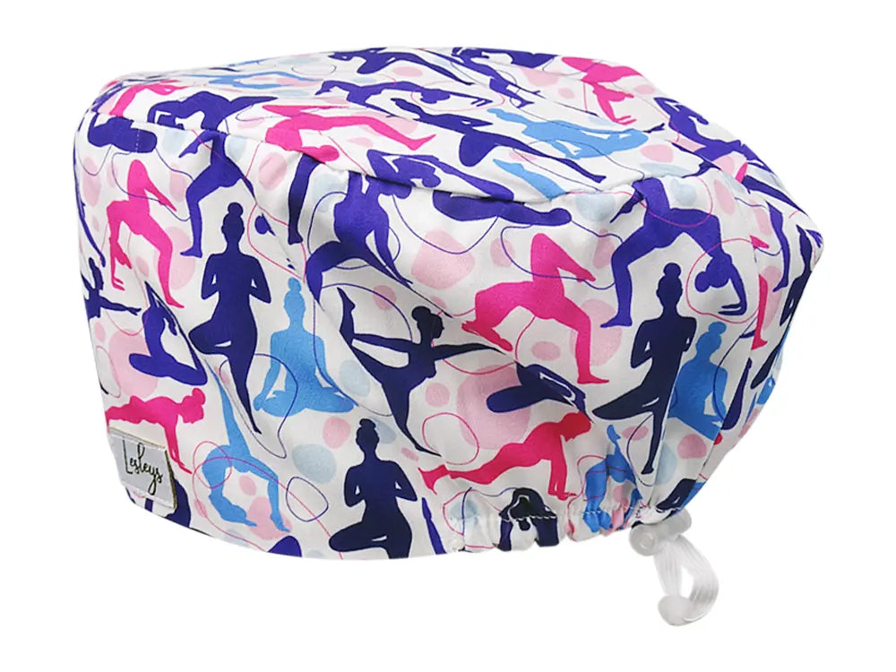 Stoff OP Haube aus Baumwolle Yoga. Bunte OP Mütze für Damen und Herren