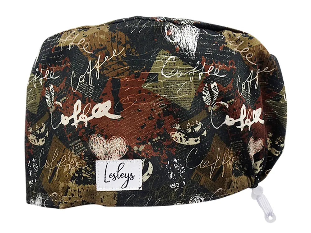 Stoff OP Haube aus Baumwolle Barista. Bunte OP Mütze für Damen und Herren