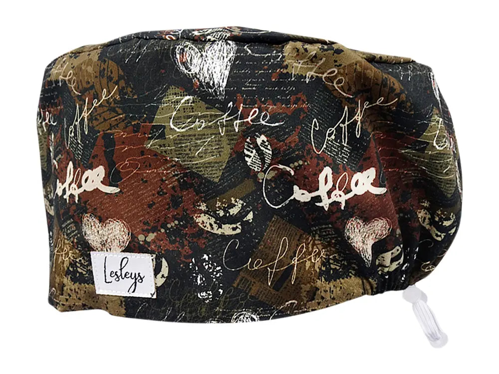 Stoff OP Haube aus Baumwolle Barista. Bunte OP Mütze für Damen und Herren