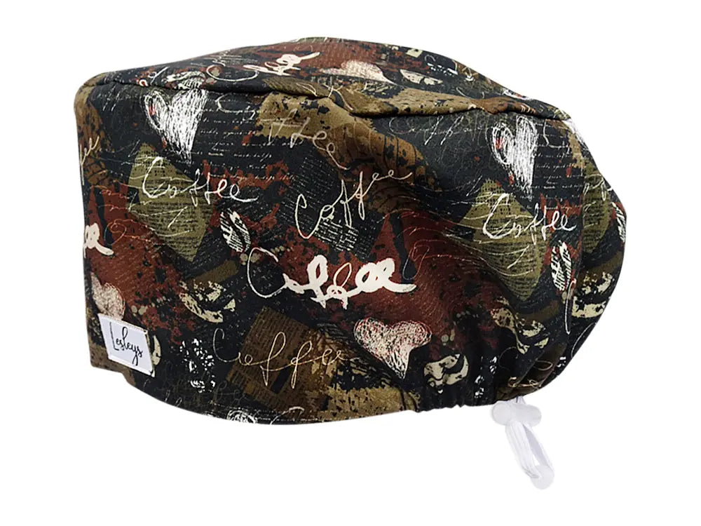 Stoff OP Haube aus Baumwolle Barista. Bunte OP Mütze für Damen und Herren