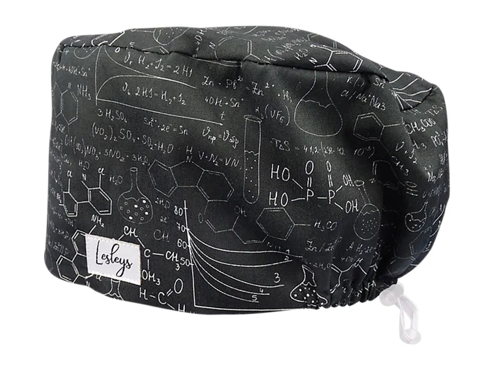 Stoff OP Haube aus Baumwolle Chemie Notiz. Bunte OP Mütze für Damen und Herren