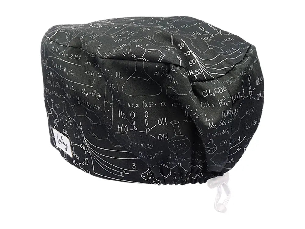 Stoff OP Haube aus Baumwolle Chemie Notiz. Bunte OP Mütze für Damen und Herren