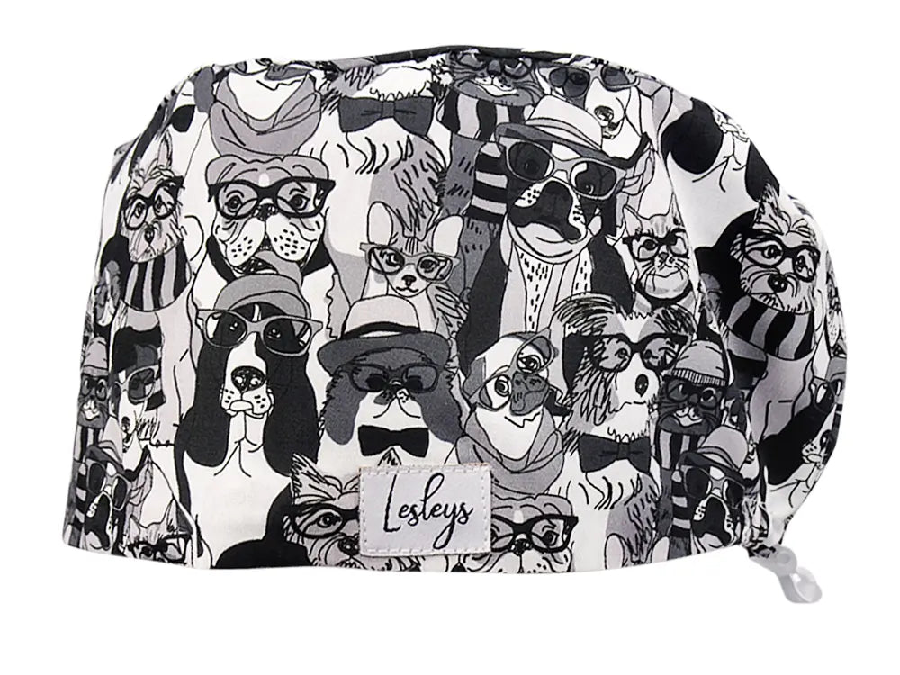 Stoff OP Haube aus Baumwolle Elegant Pets. Bunte OP Mütze für Damen und Herren