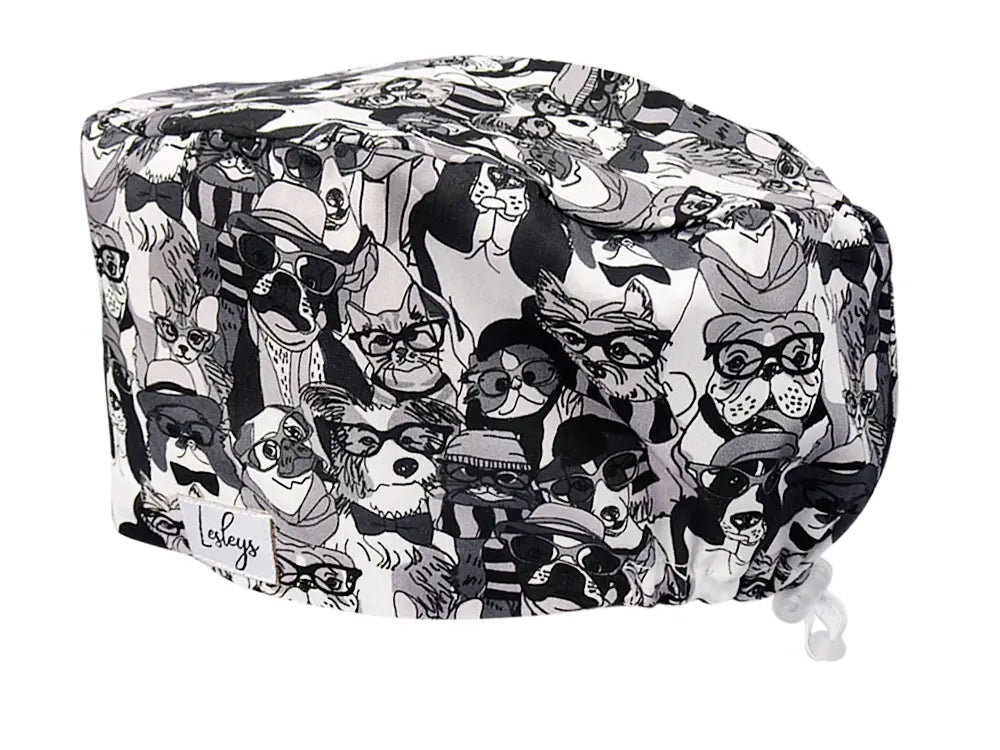 Stoff OP Haube aus Baumwolle Elegant Pets. Bunte OP Mütze für Damen und Herren