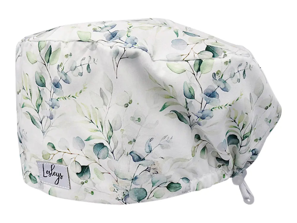 Stoff OP Haube aus Baumwolle Eukalyptus. Bunte OP Mütze für Damen und Herren