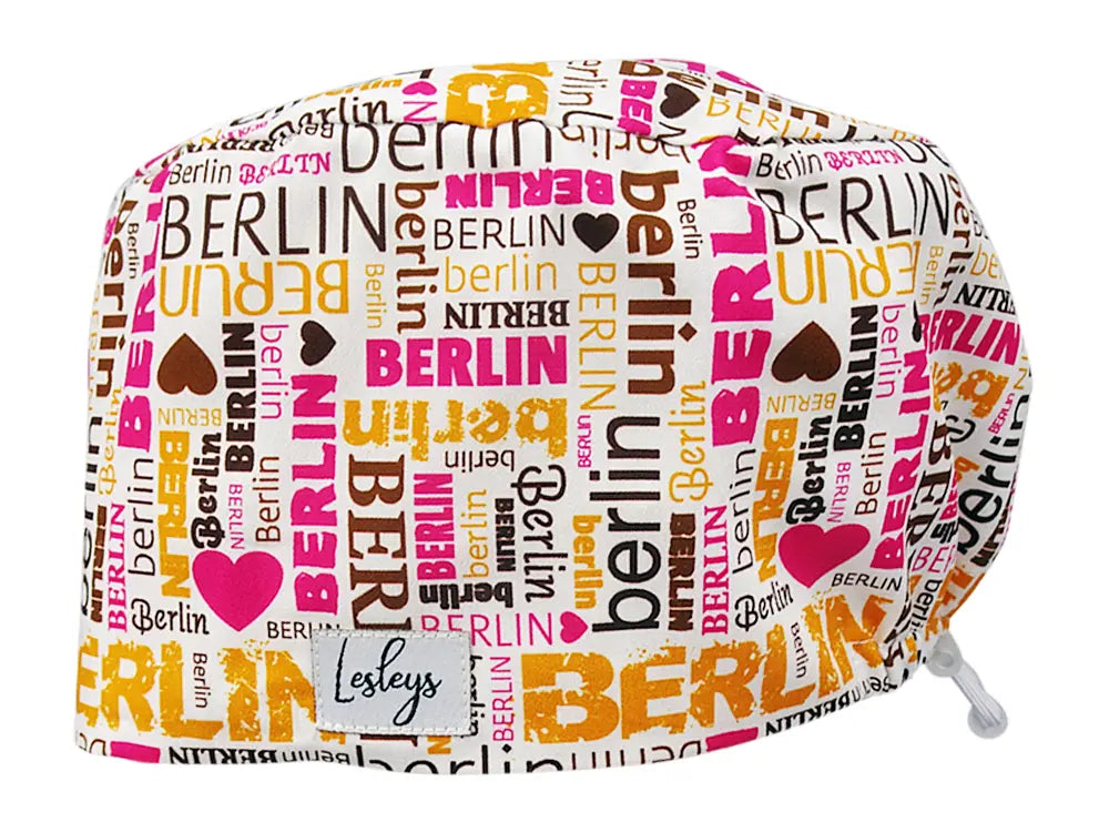 Stoff OP Haube aus Baumwolle Berlin. Bunte OP Mütze für Damen und Herren