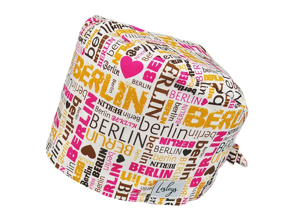 Stoff OP Haube aus Baumwolle Berlin. Bunte OP Mütze für Damen und Herren