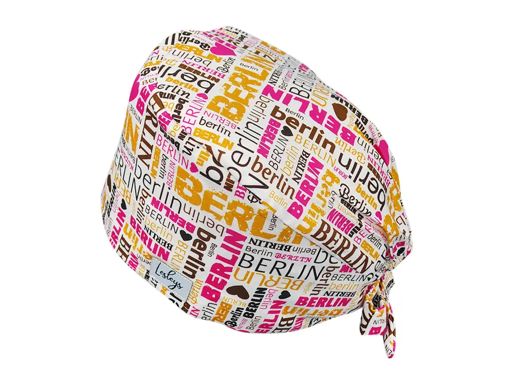 Stoff OP Haube aus Baumwolle Berlin. Bunte OP Mütze für Damen und Herren