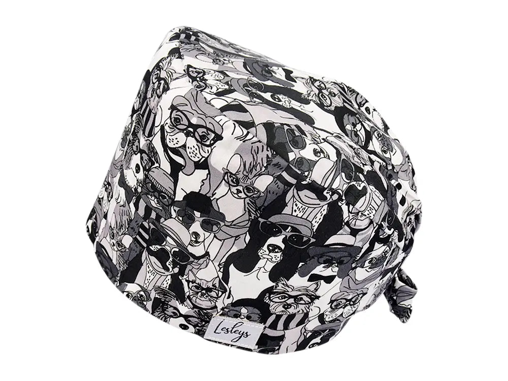 Stoff OP Haube aus Baumwolle Elegant Pets. Bunte OP Mütze für Damen und Herren