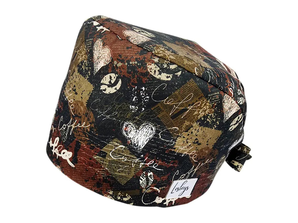 Stoff OP Haube aus Baumwolle Barista. Bunte OP Mütze für Damen und Herren