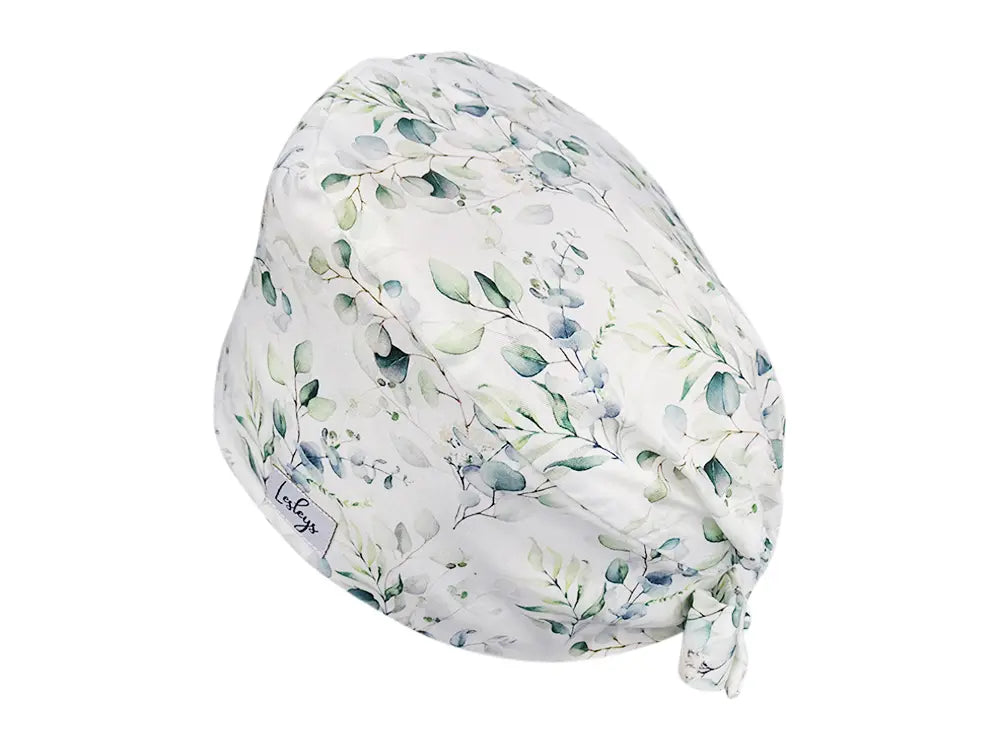 Stoff OP Haube aus Baumwolle Eukalyptus. Bunte OP Mütze für Damen und Herren