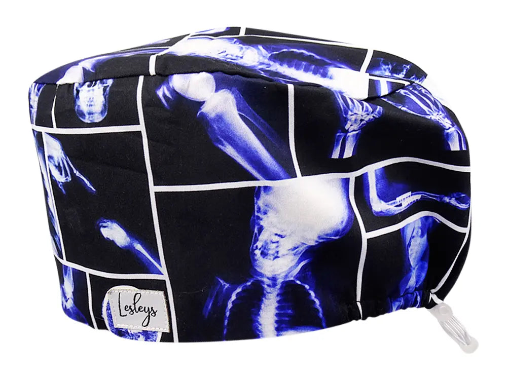 Stoff OP Haube aus Baumwolle X-ray. Bunte OP Mütze für Damen und Herren