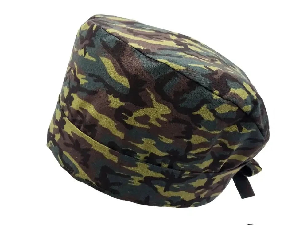 Lesleys OP-Haube für lange Haare Waldcamo - Stoff OP-Haube aus 100% Baumwolle