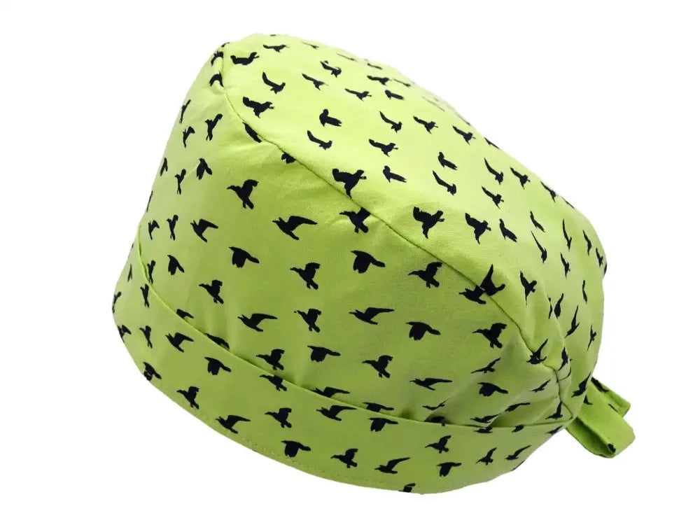 Lesleys OP-Haube für lange Haare Zugvögel - Stoff OP-Haube aus 100% Baumwolle