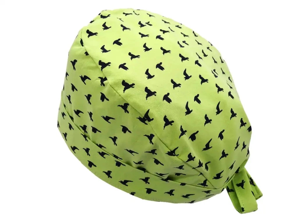 Lesleys OP-Haube für lange Haare Zugvögel - Stoff OP-Haube aus 100% Baumwolle