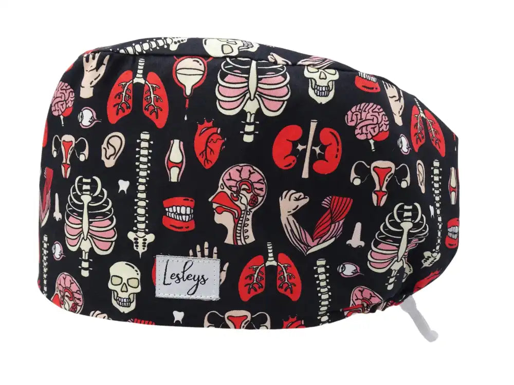 Komfort Stoff OP-Haube Anatomie für lange Haare aus Baumwolle - Lesleys
