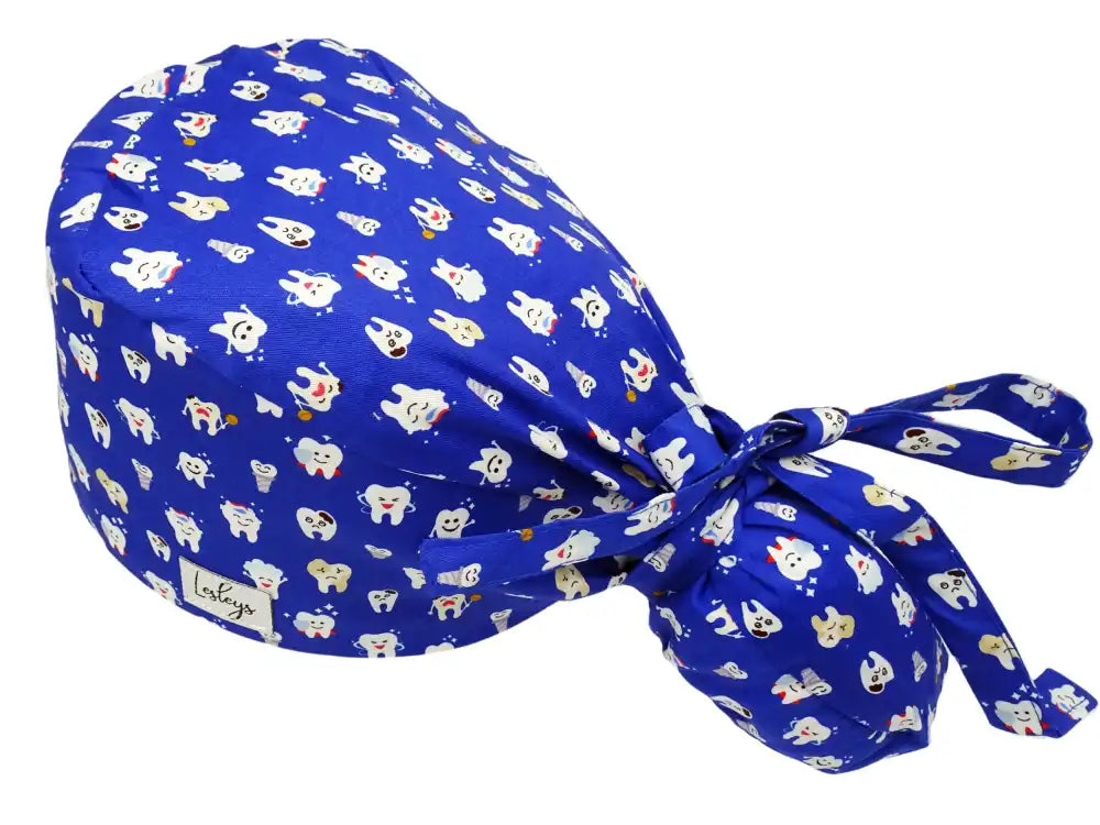 Ponytail Stoff OP-Haube Zahnhelden für lange Haare aus Baumwolle - Lesleys