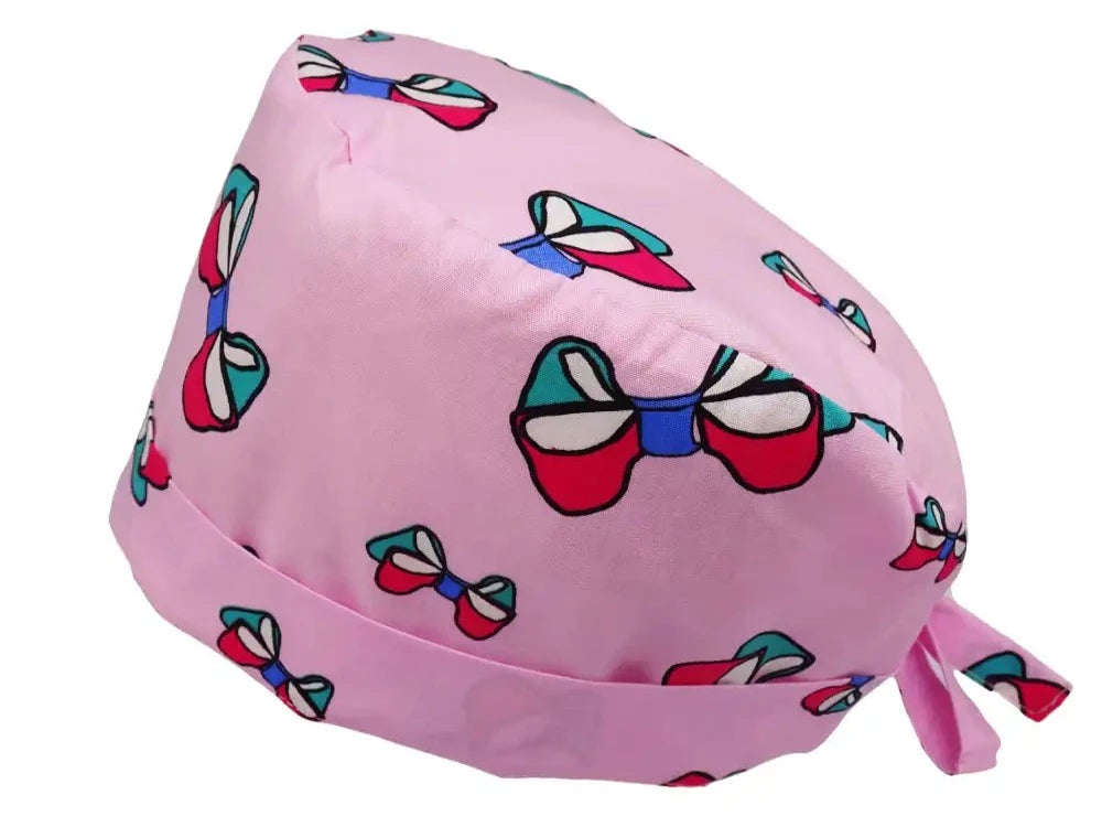 Lesleys OP-Haube für lange Haare Schleifen - Stoff OP-Haube aus 100% Baumwolle