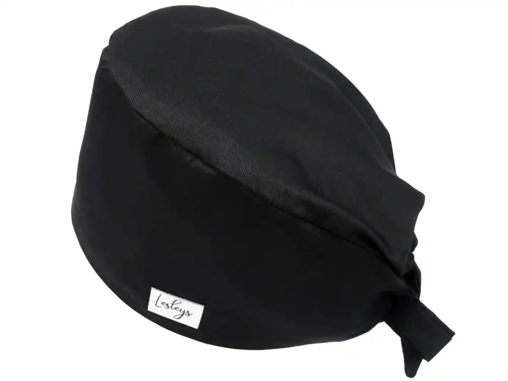 Bandana Stoff OP-Haube Onyxschwarz für kurze Haare aus Baumwolle - Lesleys