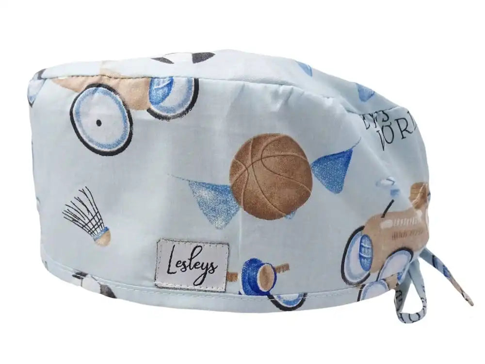 Stoff OP-Haube Retro Toys aus Baumwolle - Kurze Haare