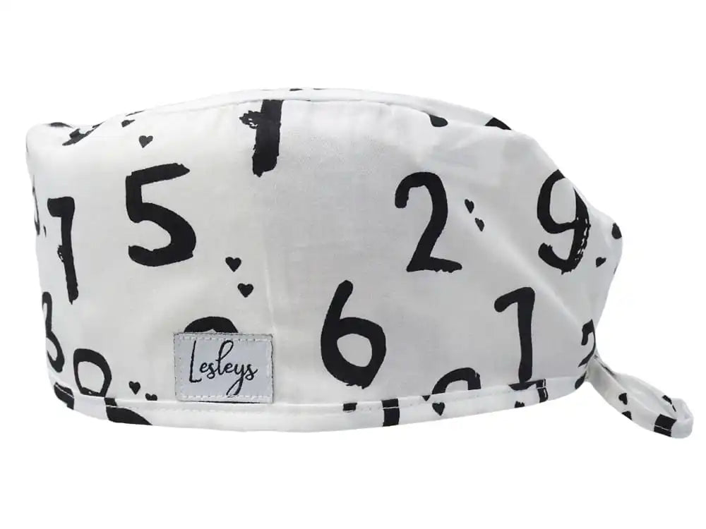 Stoff OP-Haube Zahlenwelt aus Baumwolle - Kurze Haare