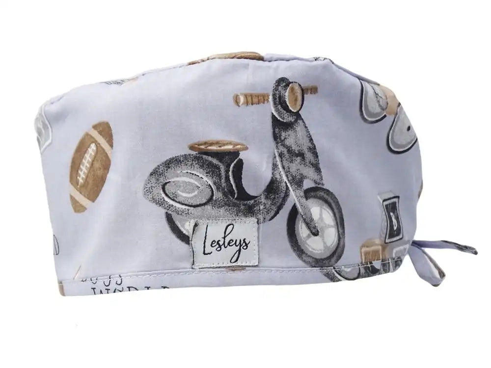 Stoff OP-Haube Retro Toys aus Baumwolle - Kurze Haare