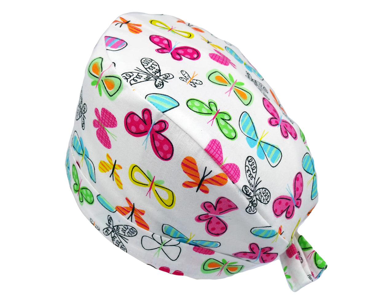 Anpassbare OP Haube Bunte Schmetterlinge