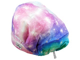 Barett Stoff OP-Haube Pink Space für lange Haare aus Baumwolle
