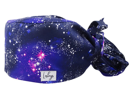 Stoff OP-Haube für lange Haare im Design - Galaxy