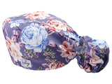 Stoff OP-Haube für lange Haare im Design - Glücksblumen