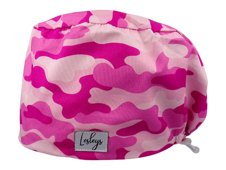 Pink Camo - Stoff OP-Haube für langes Haar